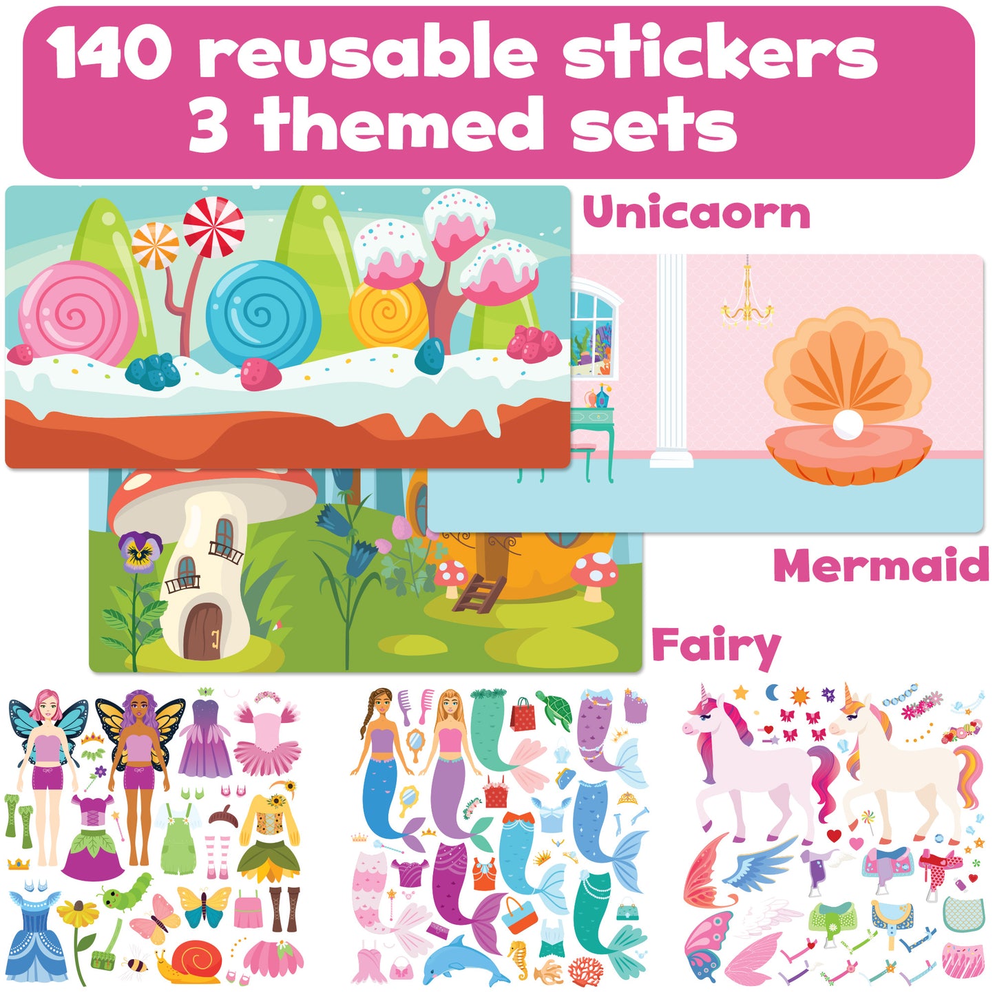 Puffy Stickers Activity Book - Fairy & Unicorn