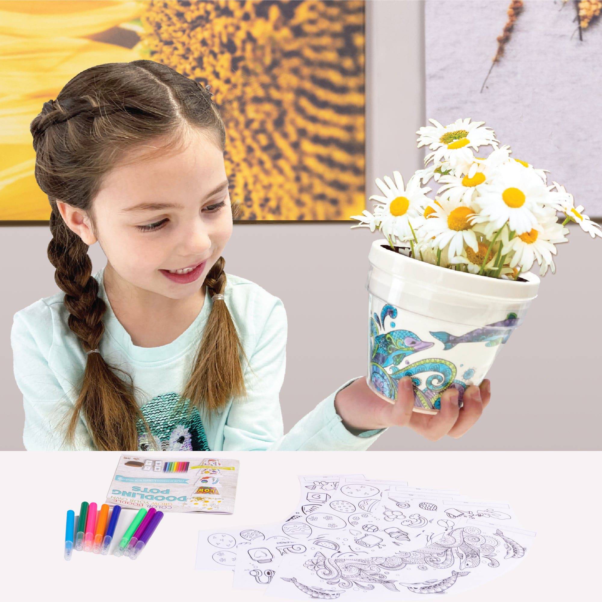 Doodling Pots Flower Garden Growing - Craft Kit - Hapinest