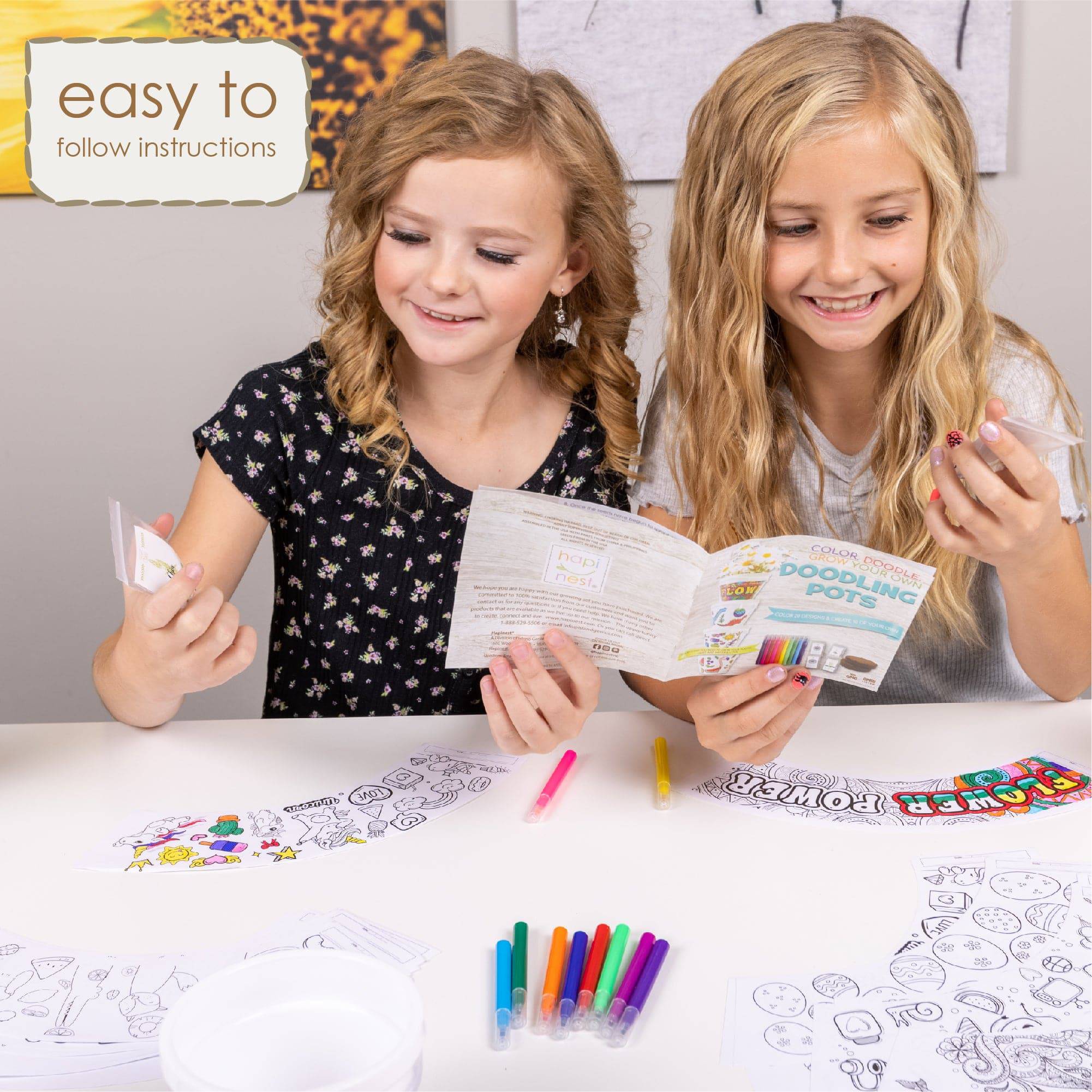 Doodling Pots Flower Garden Growing - Craft Kit - Hapinest
