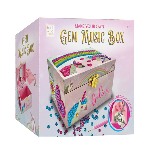Gem Diamond Painting Unicorn Jewelry Music Box - Craft Kit