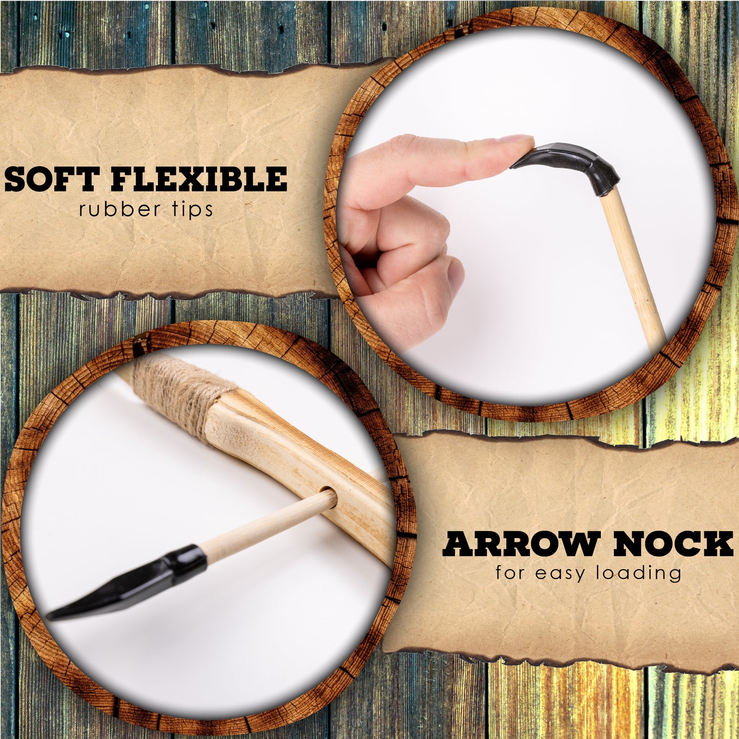 Wooden Bow & Arrow Set