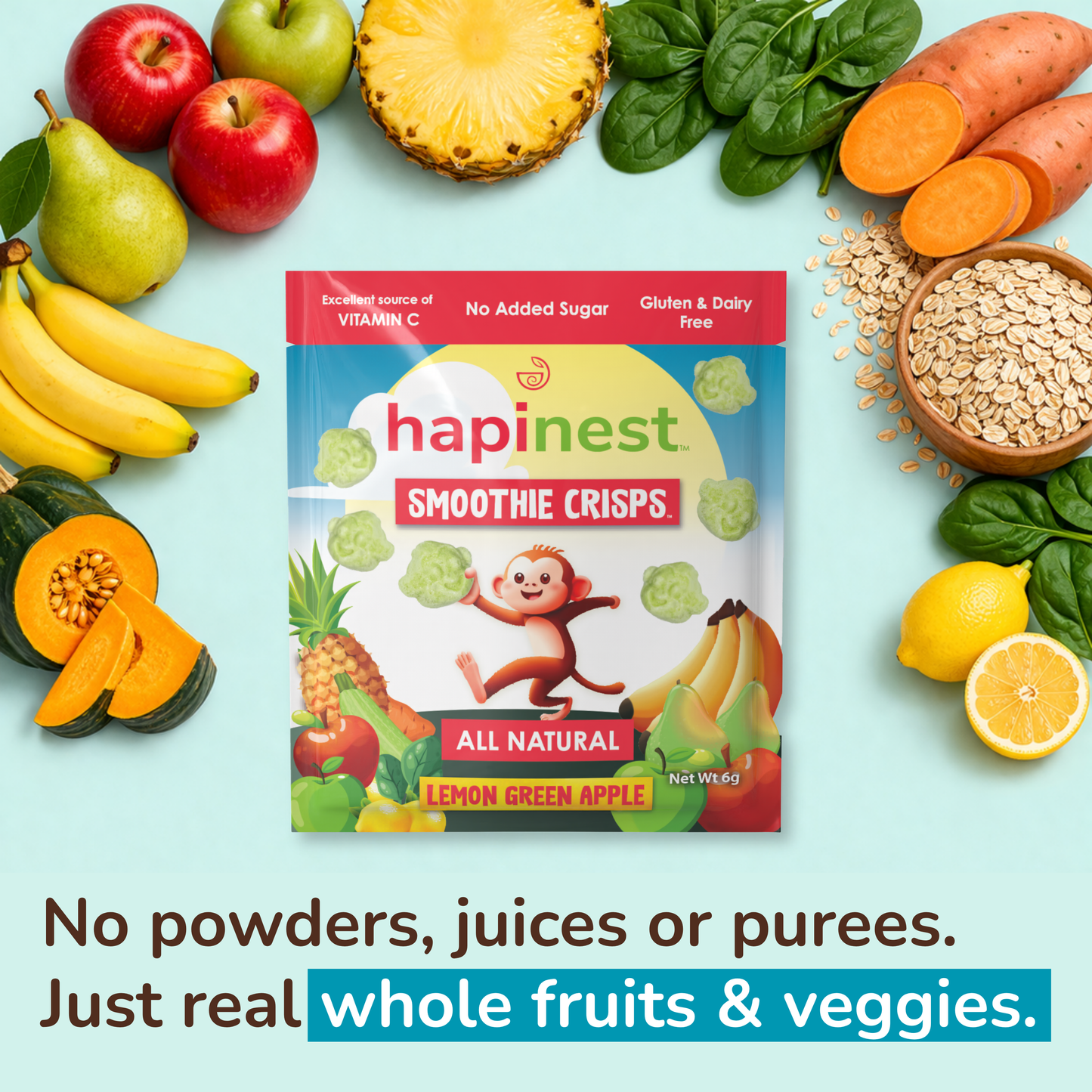 Lemon Green Apple - Hapinest | Freeze Dried Fruits & Veggies