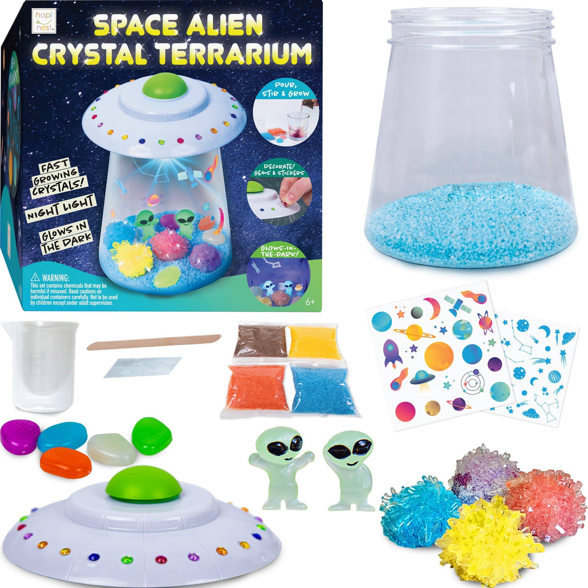 Crystal Growing Terrarium Science Kit - Space Alien - Hapinest