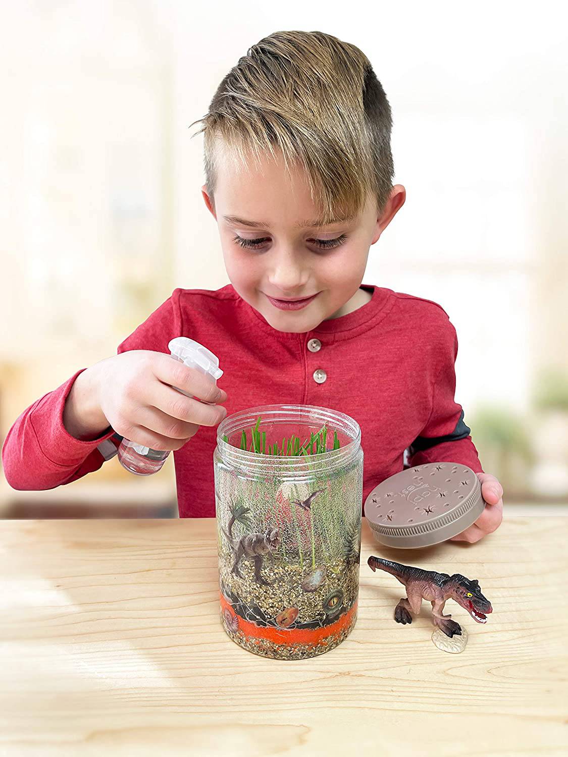 Dinosaur Terrarium Kit with Light-up Volcano - Hapinest