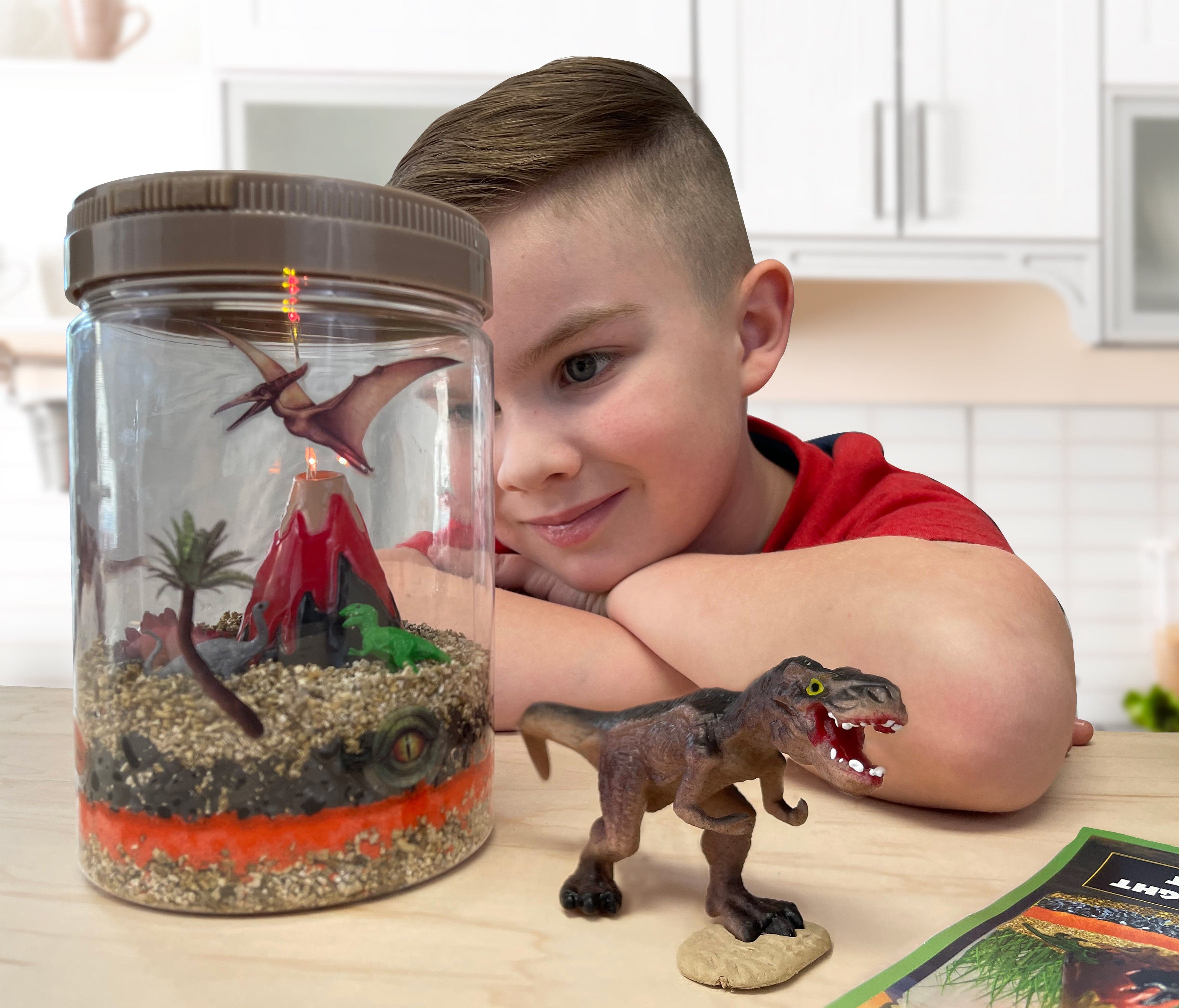 Dinosaur Terrarium Kit with Light-up Volcano - Hapinest