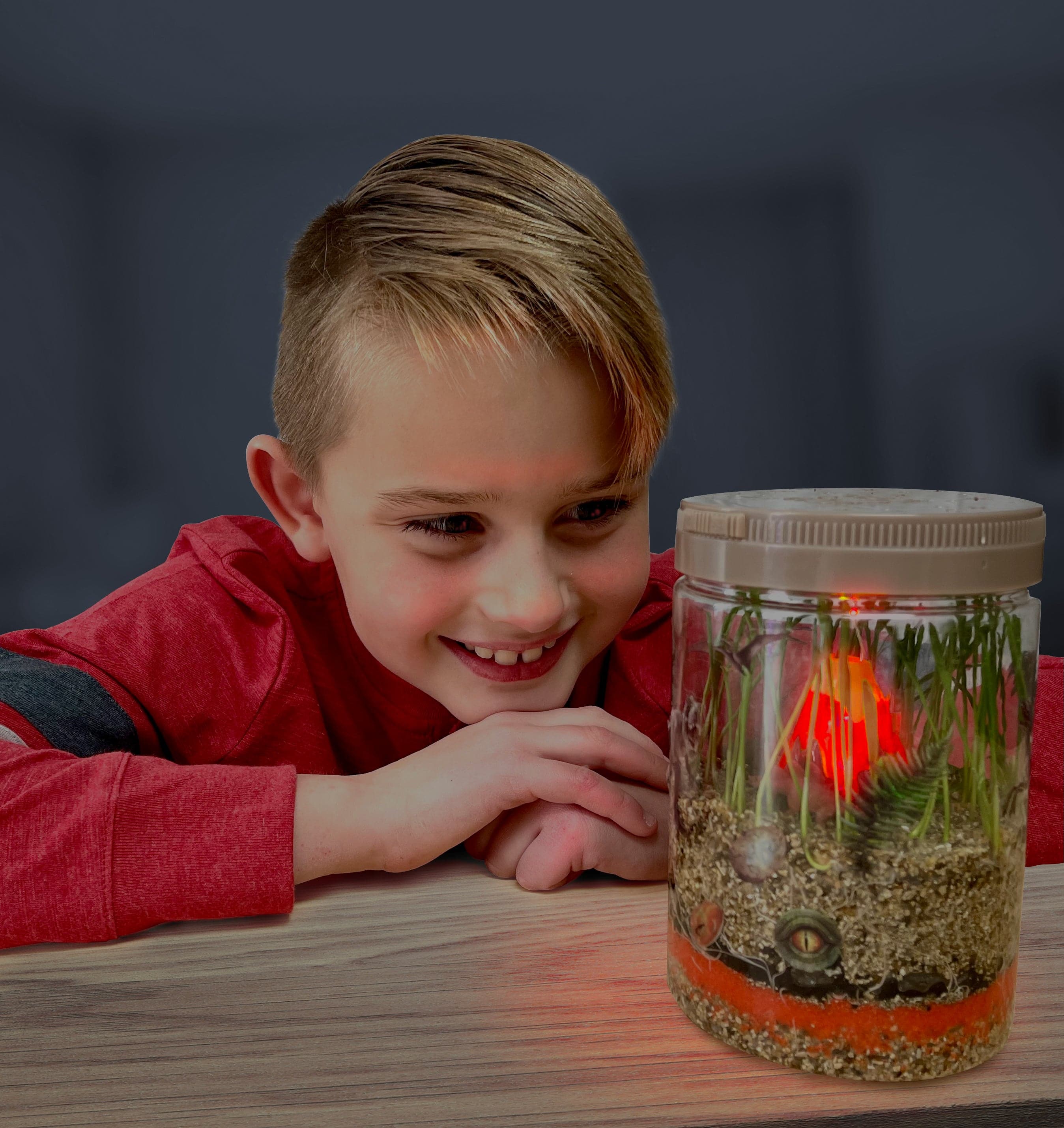 Dinosaur Terrarium Kit with Light-up Volcano - Hapinest