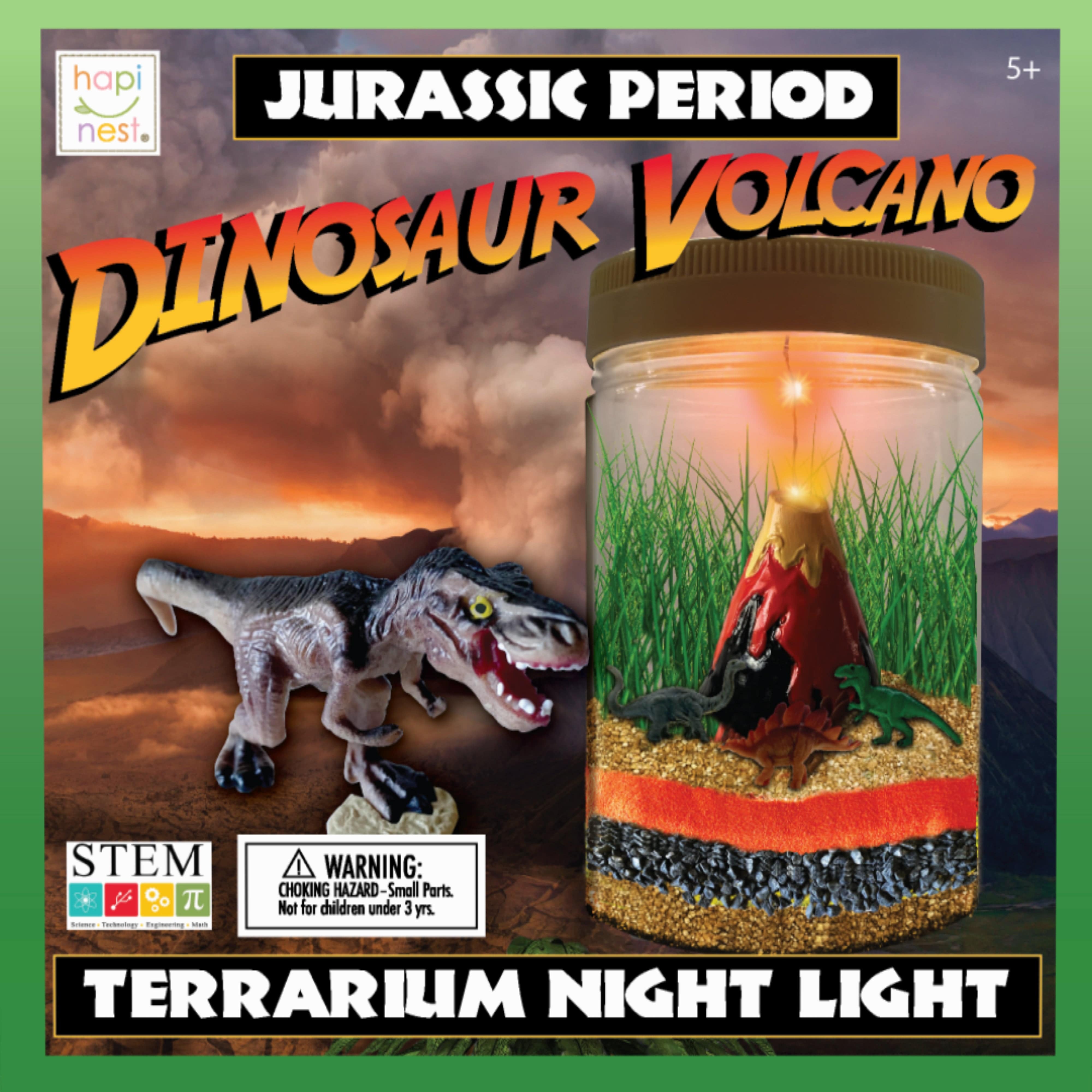 Dinosaur Terrarium Kit with Light-up Volcano - Hapinest