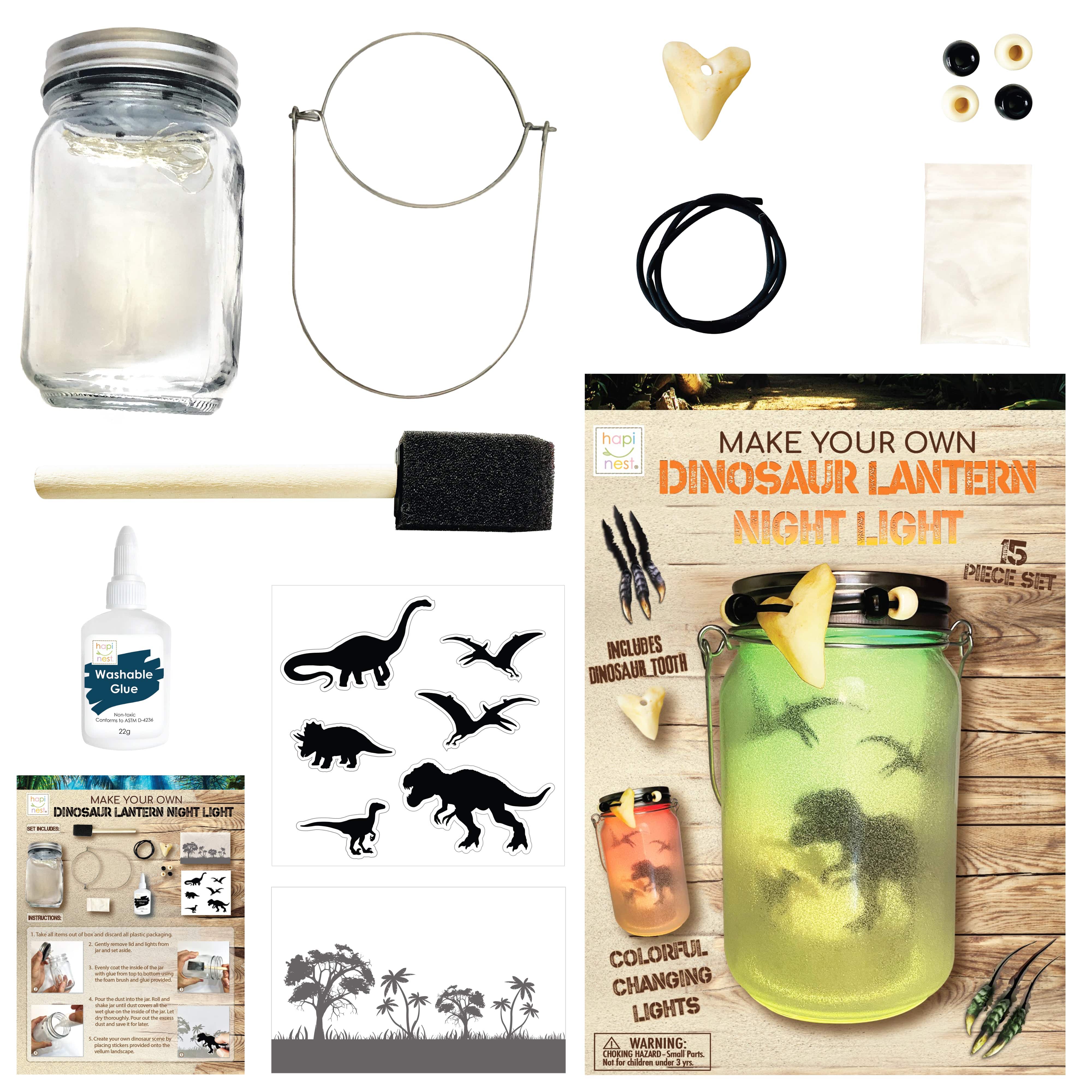 DIY Dinosaur Lantern Night Light - Craft Kit - Hapinest