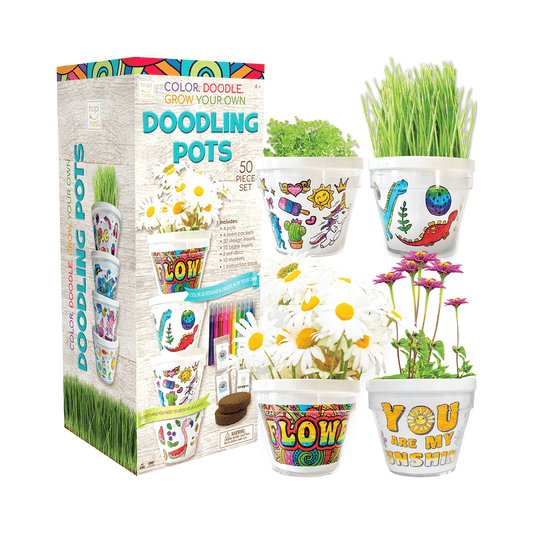 Doodling Pots Flower Garden Growing - Craft Kit - Hapinest