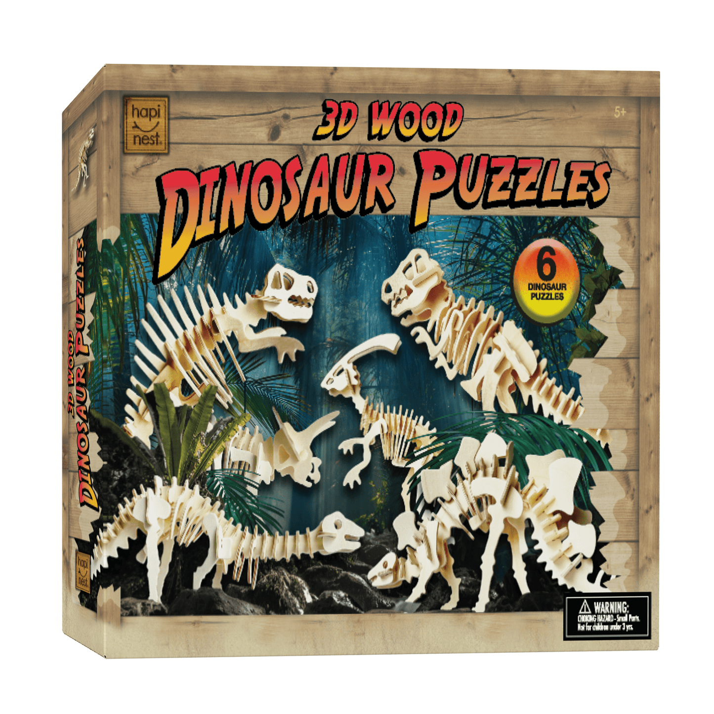 3D - Dinosaur Wooden Puzzle (215 Pieces) - Hapinest