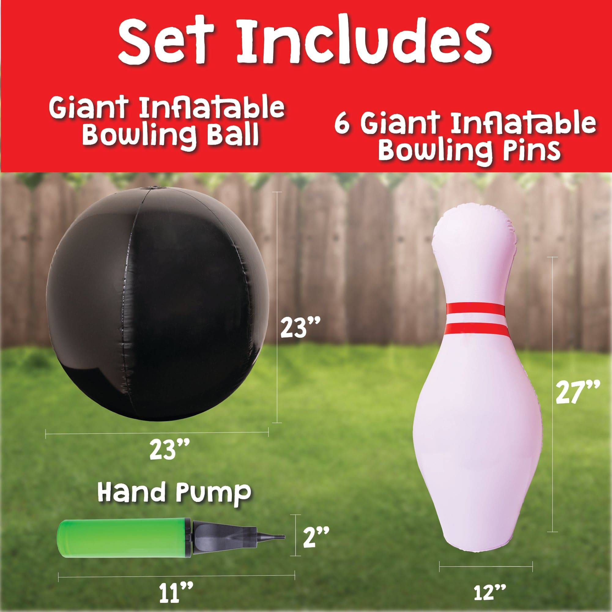 Giant Inflatable Bowling Ball & Pins - Hapinest