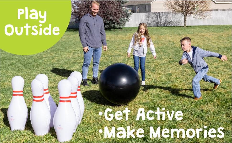 Giant Inflatable Bowling Ball & Pins - Hapinest