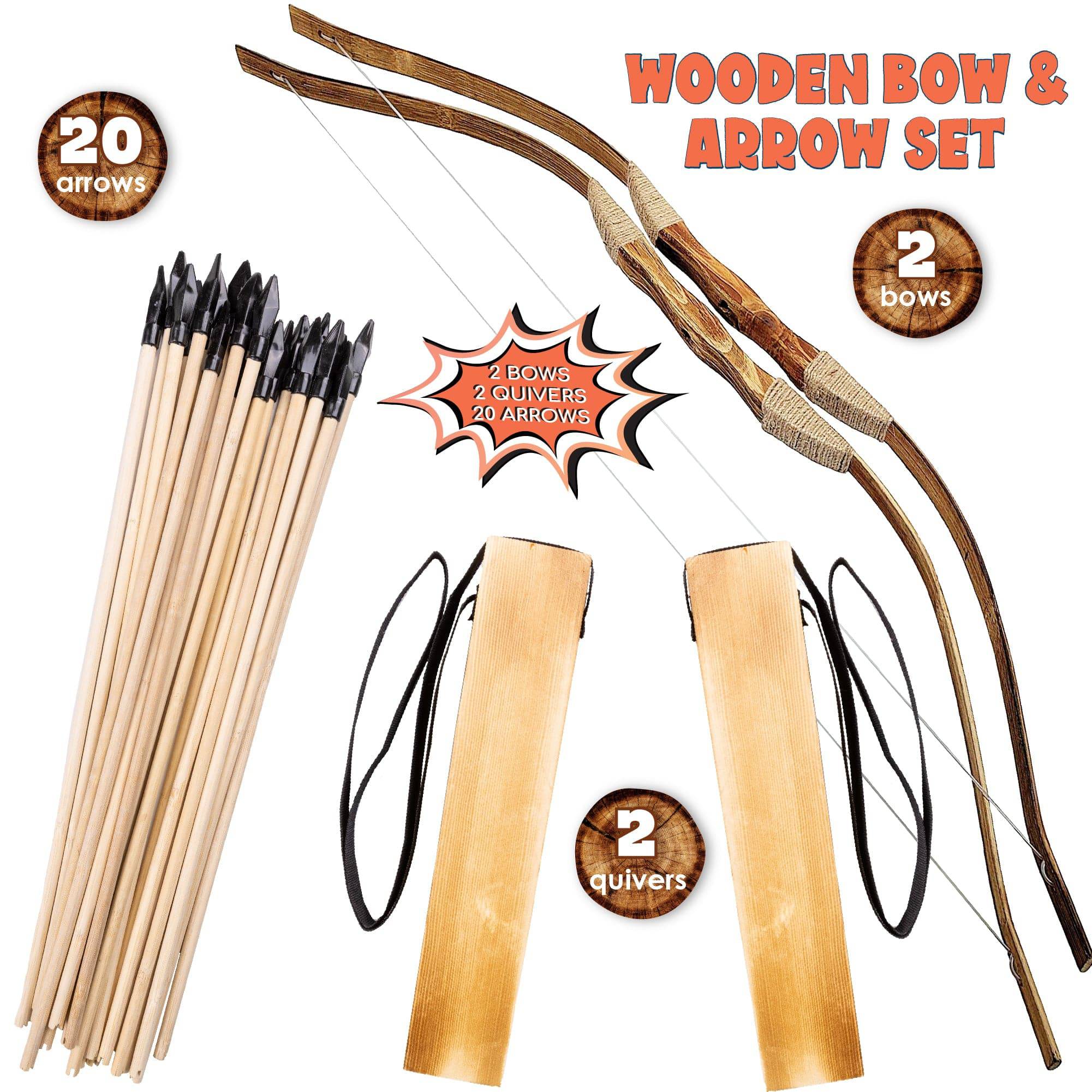 Wooden Bow & Arrow Set - Hapinest