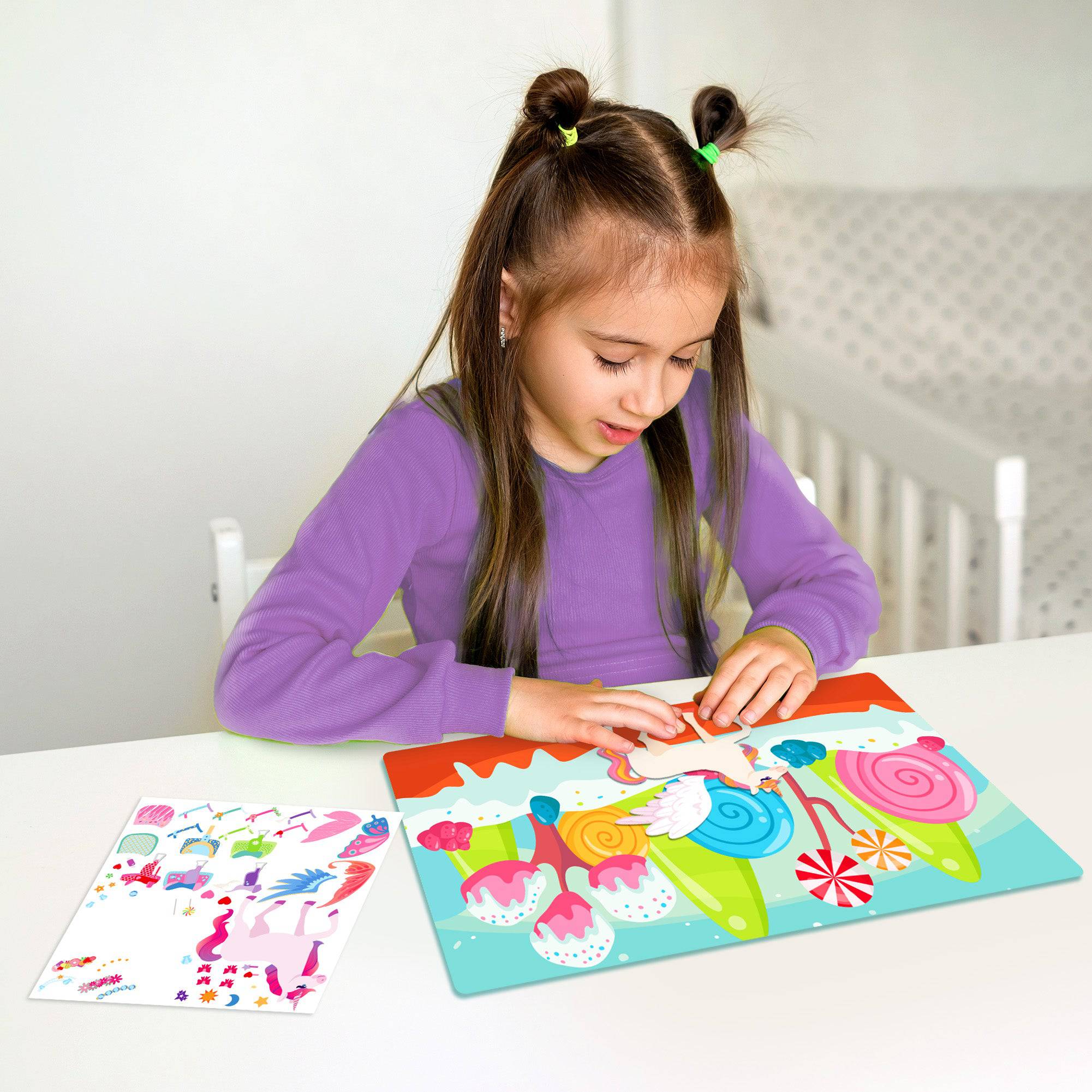 Puffy Stickers Activity Book - Fairy & Unicorn - Hapinest