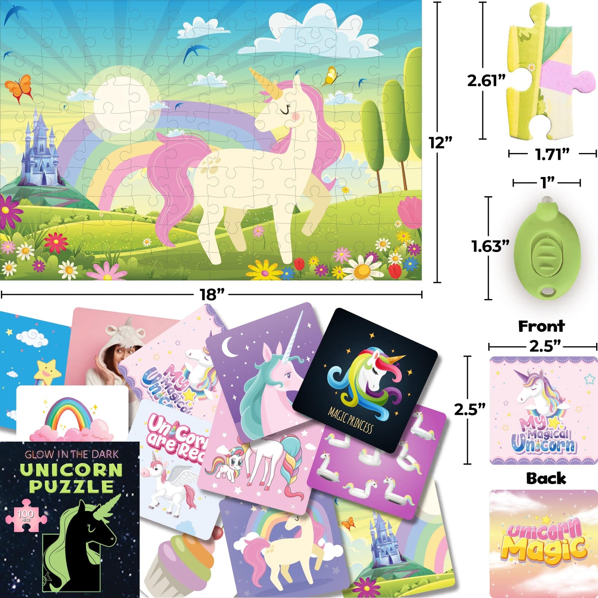 Glow in the Dark - Unicorn Jigsaw Puzzle (100 Pieces) - Hapinest